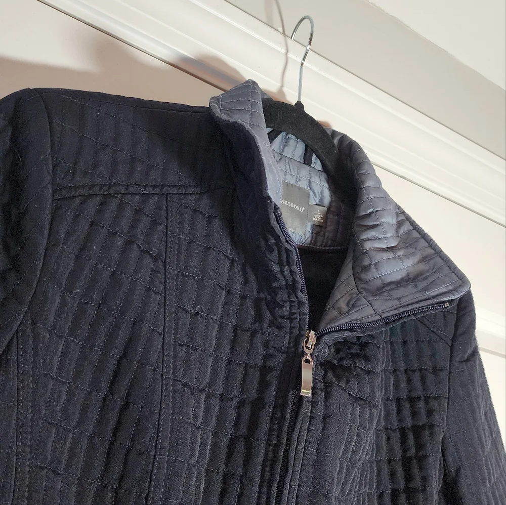 Lanesboro Dark Blue Quilted Zip Up Jacket L